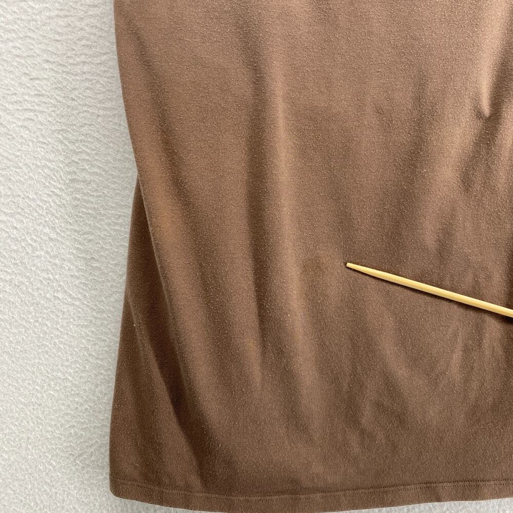 EILEEN FISHER Tank Top S Stretch Organic Cotton Scoop Neck Shelf Bra Brown USA - Picture 7 of 12